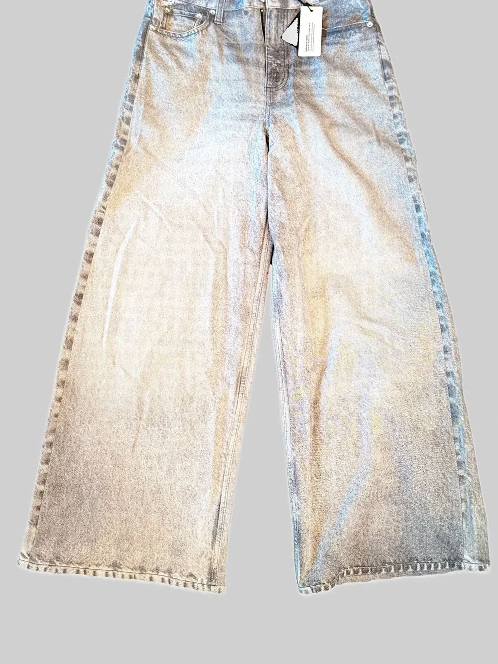 NWT rag & bone Sofie Miramar Ankle Wide Leg Jeans in Icy Grey